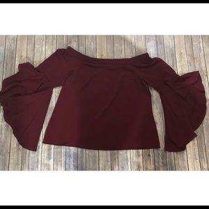 City Chic Blouse Off the Shoulder Flutter NWT